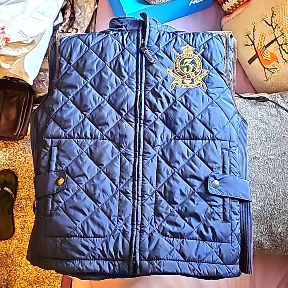 Ralph Lauren Sport EUC LG Vest Navy